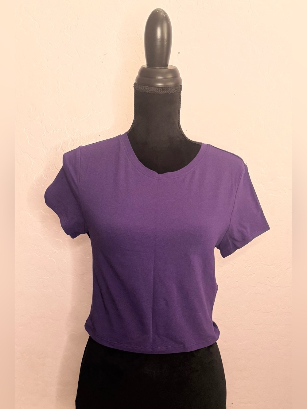 Fashion Nova Purple Crop Fitted T-Shirt